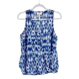 Laundry by‎ Shelli Segal Womens Size S Printed Sleeveless Faux Wrap Blouse